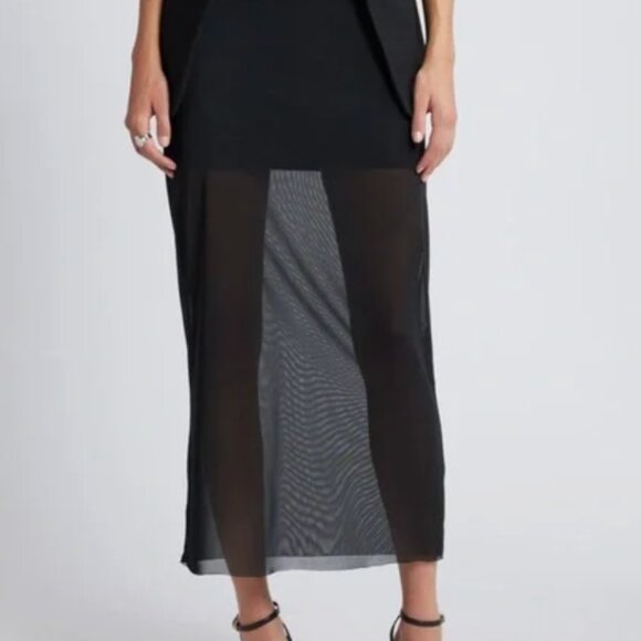 Open Edit Sheer Mesh Overlay Skirt - Picture 1 of 5